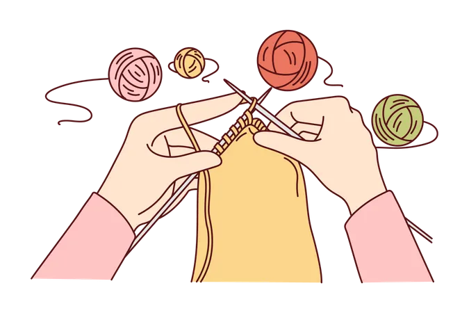 Knitting work  Illustration