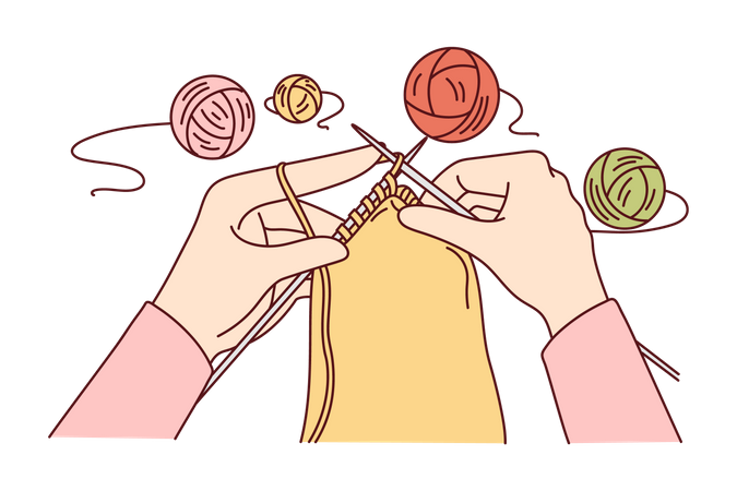 Knitting work  Illustration