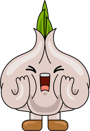 Knoblauch-Maskottchen schreien  Illustration