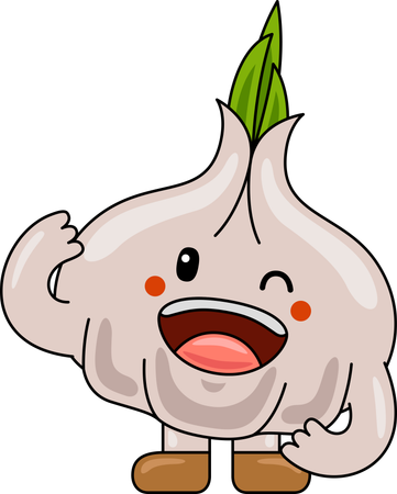 Knoblauch-Maskottchen zwinkerndes Auge  Illustration