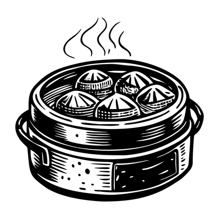 Knödel-Dampfgarer  Illustration