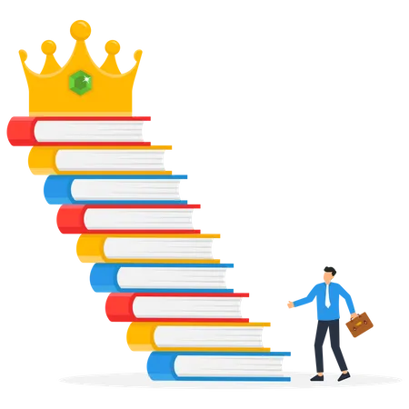 Knowledge steps to success  Illustration