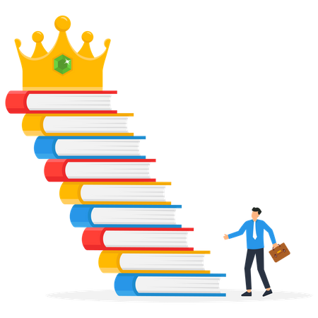 Knowledge steps to success  Illustration