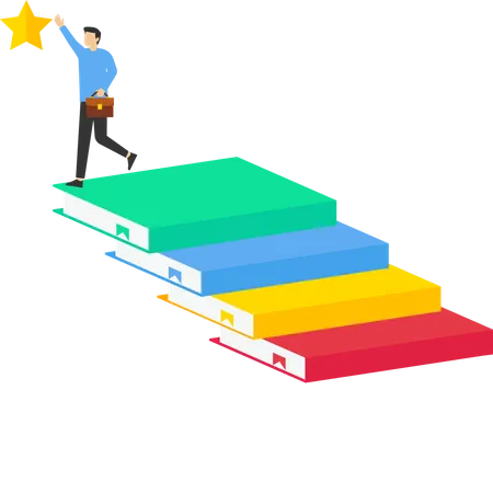Knowledge To Achieve Success Entrepreneurs Achieve Fame By Using Books As A Platform To Achieve Success In Business Describes Success In Business Business Concept Illustration Illustration