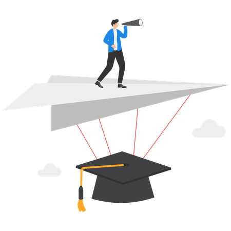 Knowledge to growth career path  Illustration