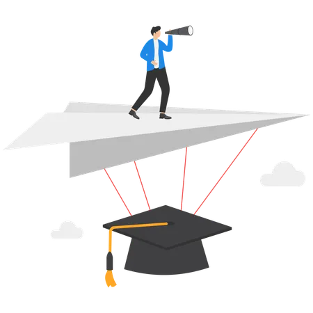 Education Or Knowledge To Growth Career Path Working Skill To Success In Work Learn Or Study New Course For Business Success Concept Illustration