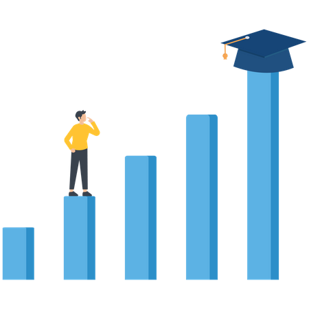 Knowledge to growth career path  Illustration