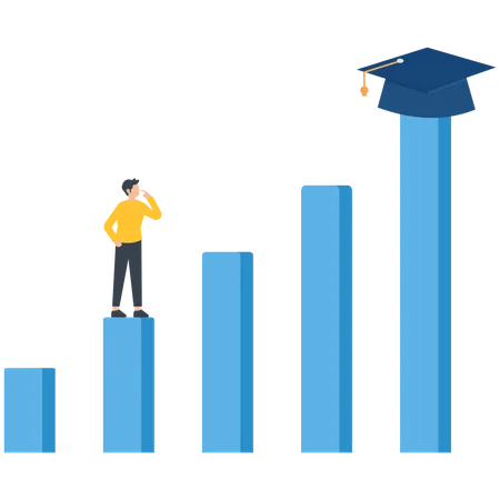 Knowledge to growth career path  Illustration