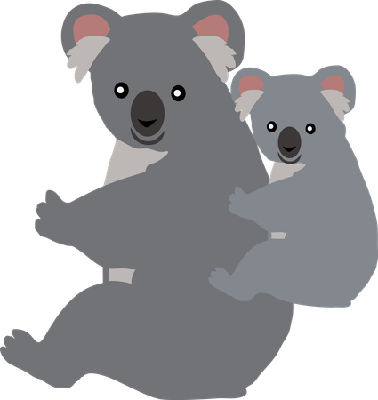 Koala avec bébé  Illustration