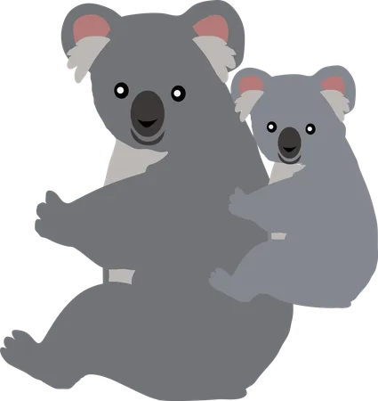 Koala avec bébé  Illustration