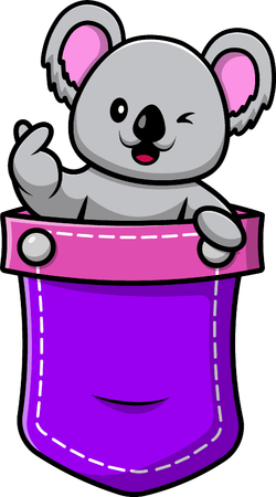 Koala On Pocket  Illustration