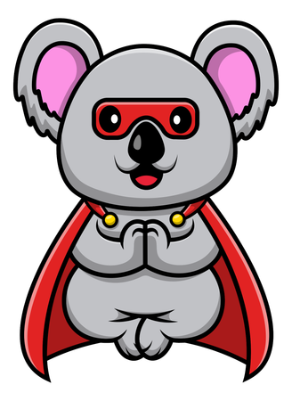 Koala superhéroe flotando  Ilustración