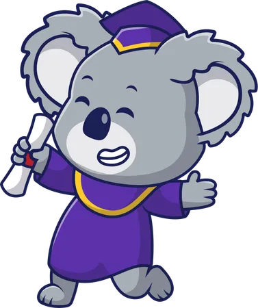 Koala con toga de graduación  Ilustración