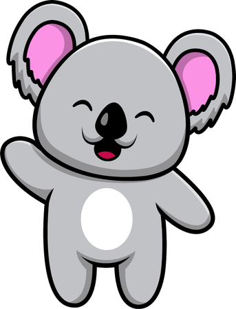 Koala Waving Hand  Illustration