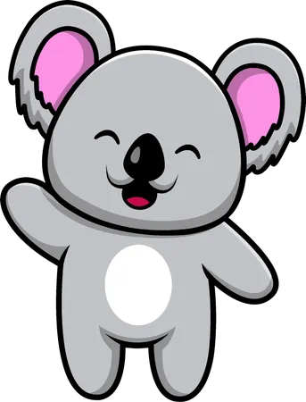 Koala Waving Hand  Illustration