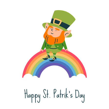 Leprechaun-Flyer zum St. Patrick's Day  Illustration