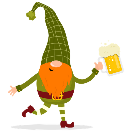Kobolde halten Bärenbecher  Illustration