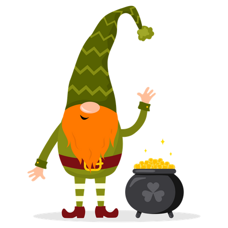 Kobolde halten Münztopf  Illustration