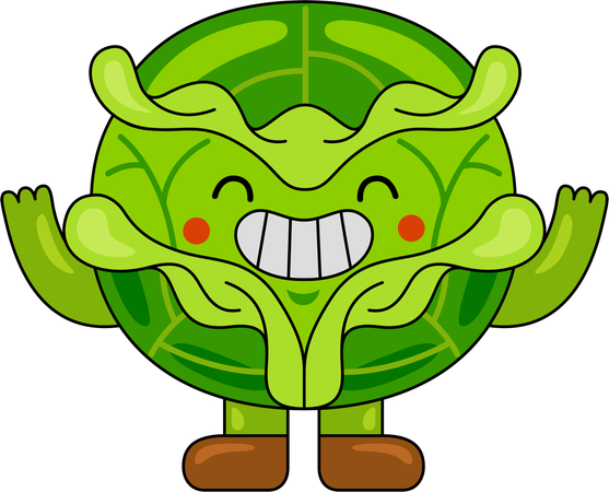 Kohl-Maskottchen mit weit geöffneten Armen  Illustration