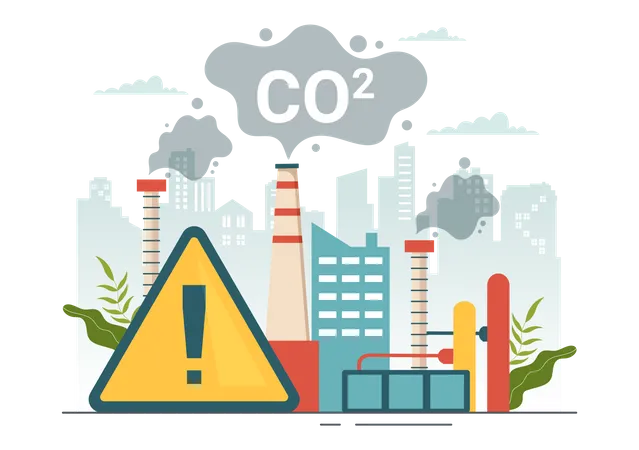 Kohlendioxid in der Luft  Illustration