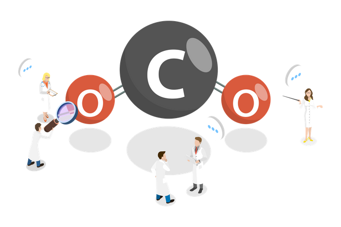 Kohlendioxid-Molekül  Illustration