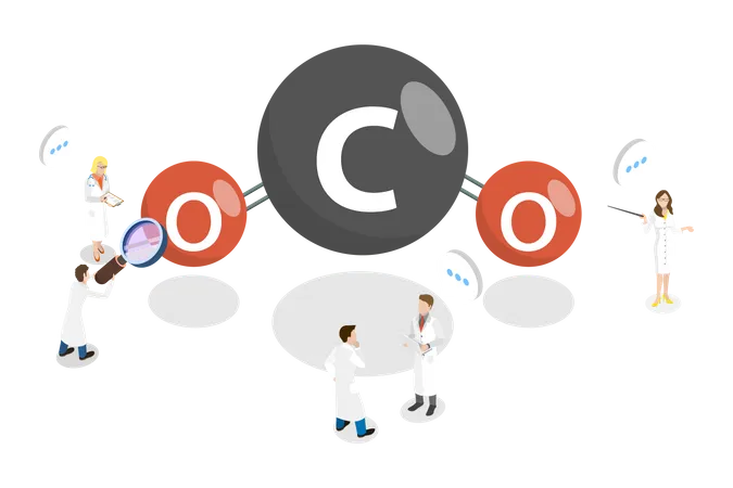 Kohlendioxid-Molekül  Illustration