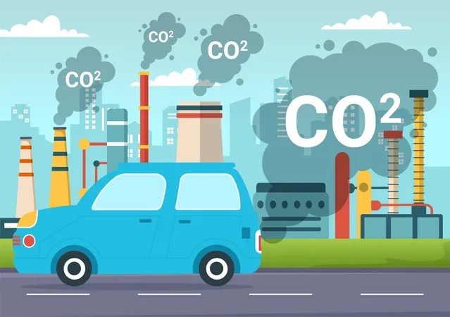 Kohlendioxid oder CO2  Illustration