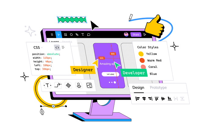 Kollaborative Webanwendung für Interface-Design  Illustration