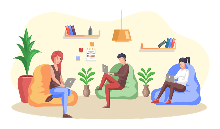 Kollegen besprechen die Teamarbeit beim Projekt  Illustration