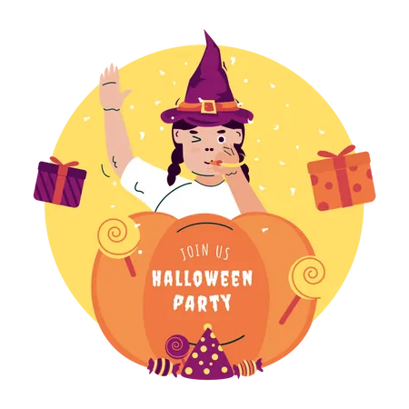 Komm zu unserer Halloween-Party  Illustration