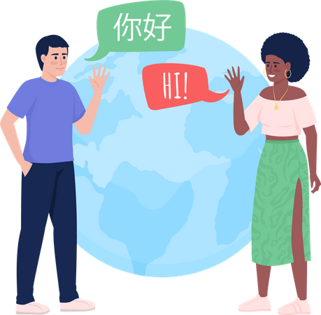 Mit Muttersprachlern kommunizieren  Illustration