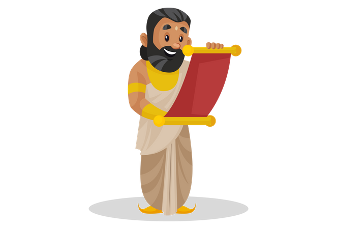 König Janaka liest Brief  Illustration