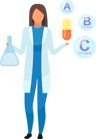 Konsum synthetischer Vitamine  Illustration
