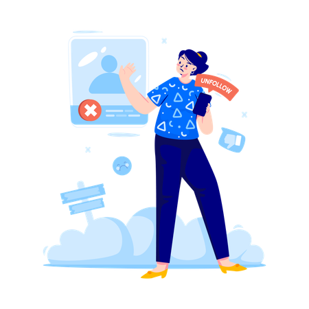 Konto nicht mehr folgen  Illustration