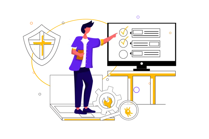 Konzept des Aufgabenmanagements und der Fehlersuche  Illustration