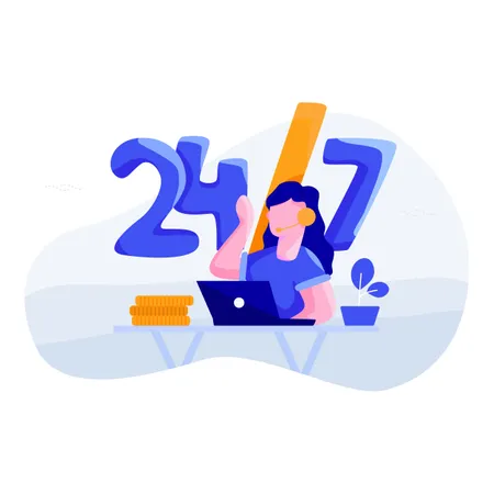 Konzept des 24/7-Kundensupports  Illustration