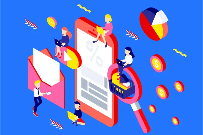 Konzept des Mobile Marketing  Illustration