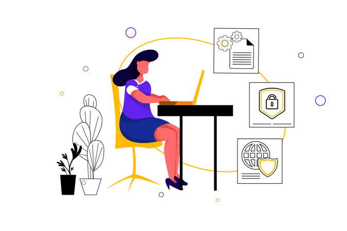 Konzept der sicheren Information und Verwaltung  Illustration