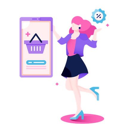 Konzeptbasierte Illustration für E-Commerce-Site zum Online-Shopping  Illustration