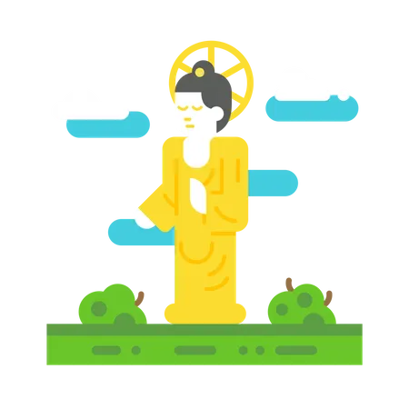 Korean buddha statue  Illustration