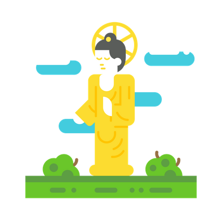 Korean buddha statue  Illustration