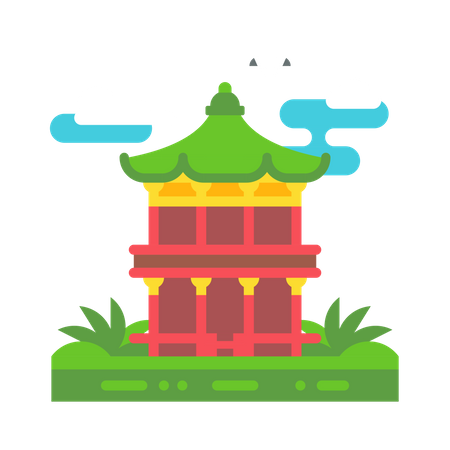 Korean building  Illustration