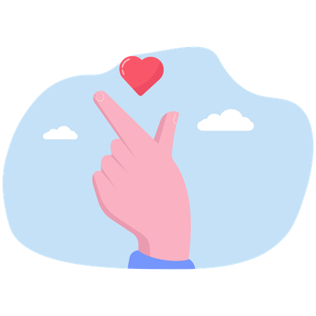 Korean finger heart symbol  Illustration