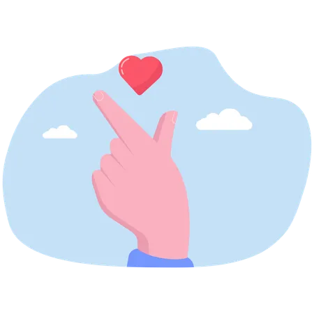 Korean finger heart symbol  Illustration