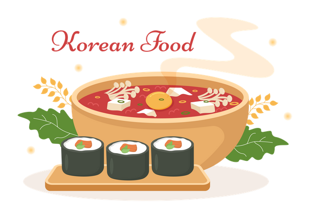 Korean food bowl  Illustration