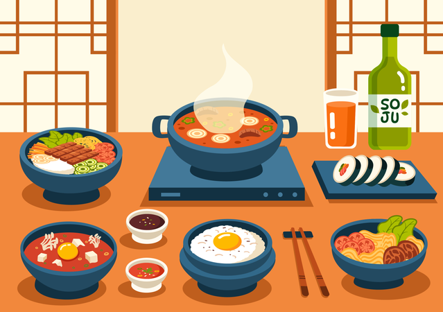 Korean Food  Illustration