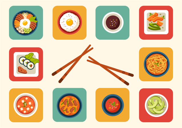 Korean Food  Illustration