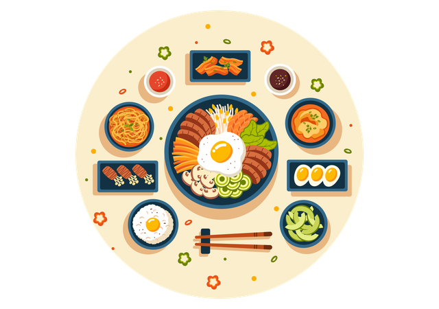 Korean Food  Illustration