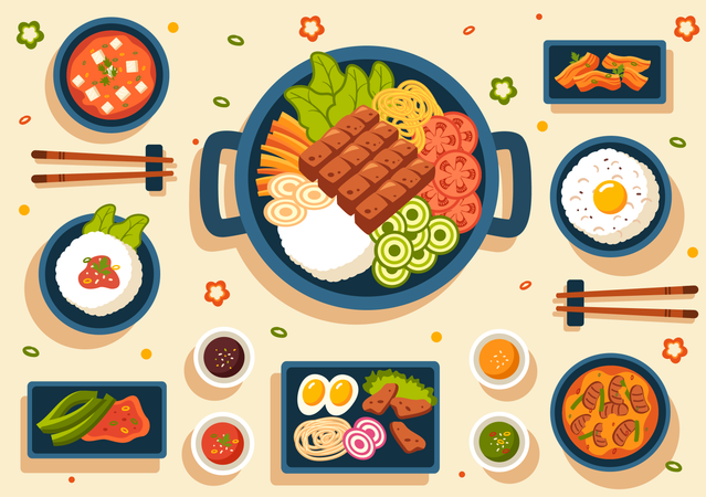 Korean Food  Illustration