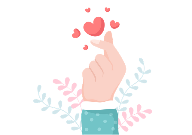 Korean Love sign  Illustration